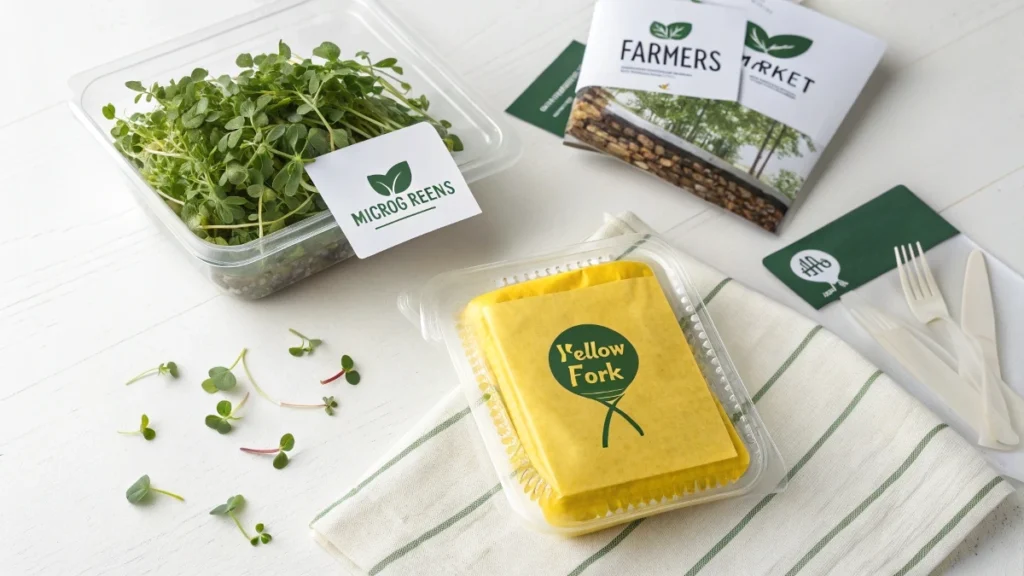 Microgreens Logo Ideas and Marketing materials