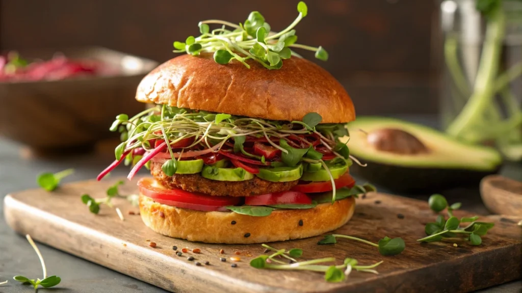 Burger with Microgreens: Delicious & Nutritious Twist on Your Favorite Meal