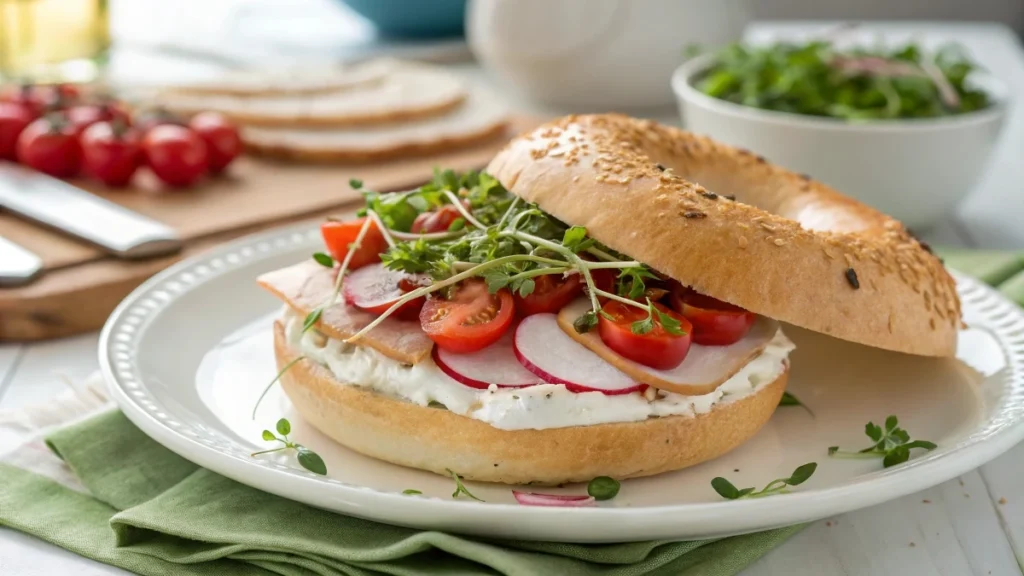 Homemade Bagel with Microgreens: A Fresh, Crunchy, and Chewy Breakfast Favorite