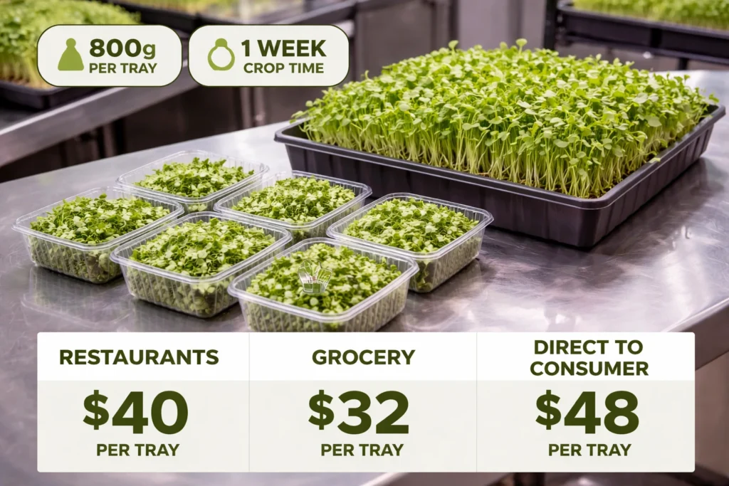 Example crop math: pea shoots as a high profit benchmark